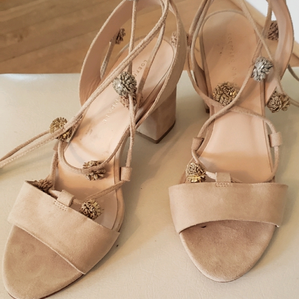 Loeffler Randall strappy pop pom sandals